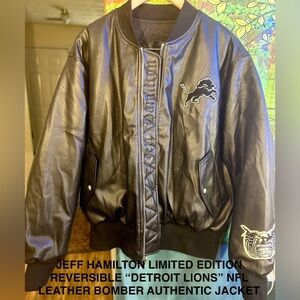 Jeff Hamilton Limited Edition Reversible NFL
Detroit Lions Leather Bomber Jacket